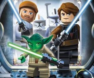 Puzzle Lego Star Wars: Yoda, Luke Skywalker, Obi-Wan Kenobi